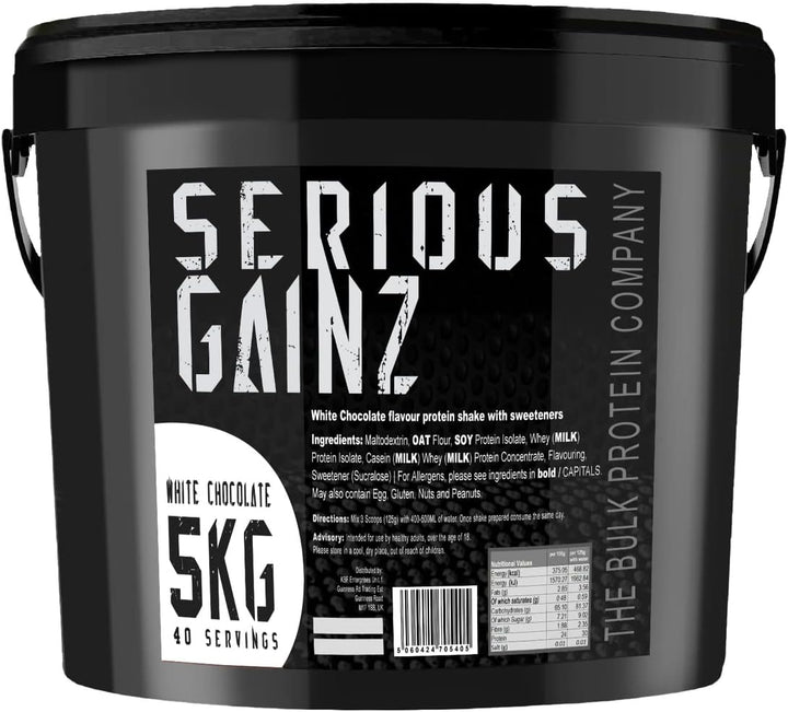 , SERIOUS GAINZ - Whey Protein Powder - Weight Gain, Mass Gainer - 30G Protein Powders (Chocolate, 5Kg)