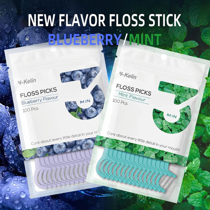 Dental Floss-100 Pcs Dental Floss Toothpick,Teeth Stick,Tooth Picks,Floss Picks,Teeth Cleaning (Mint, 100 Pcs) (100 Count (Pack of 1), Mint)