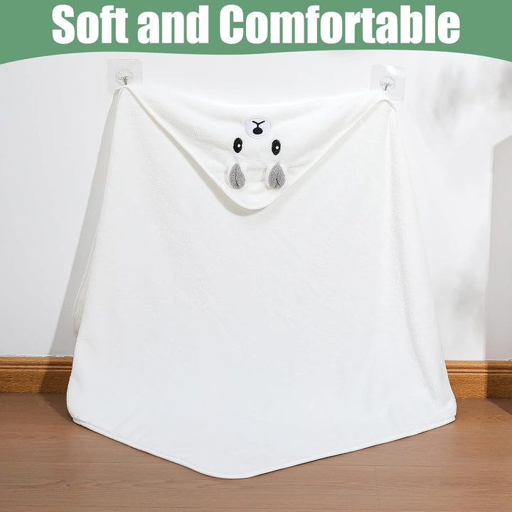 3 Pcs Hooded Baby Towels, Ultra Soft Newborn Towels with Hood, Cute Animal Design Absorbent Baby Bath Towels for Newborn Boys and Girls, 80X80Cm