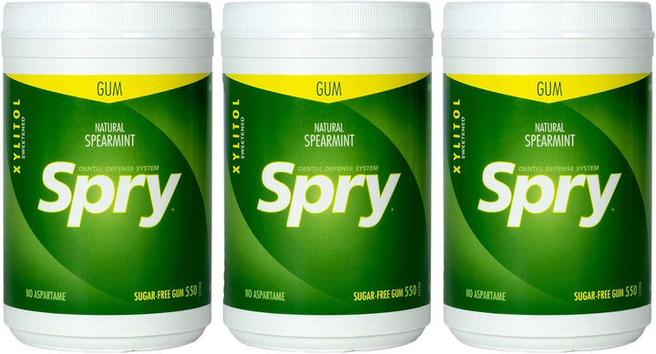 Fresh Natural Xylitol Chewing Gum Dental Defense System - Aspartame-Free, Sugar-Free, Non-Gmo, Gluten-Free (Spearmint, 100 Count - Pack of 1)