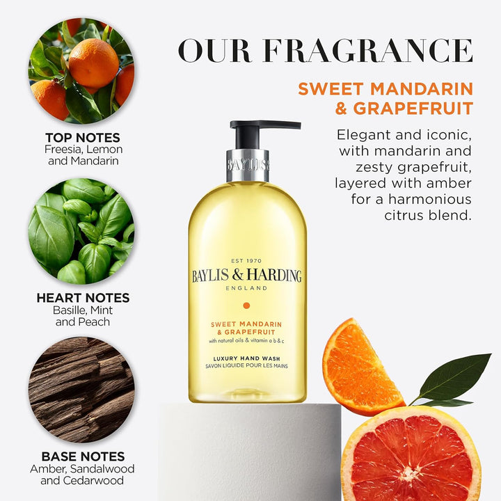 Sweet Mandarin and Grapefruit Hand Wash, 500 Ml (Pack of 3) - Vegan Friendly