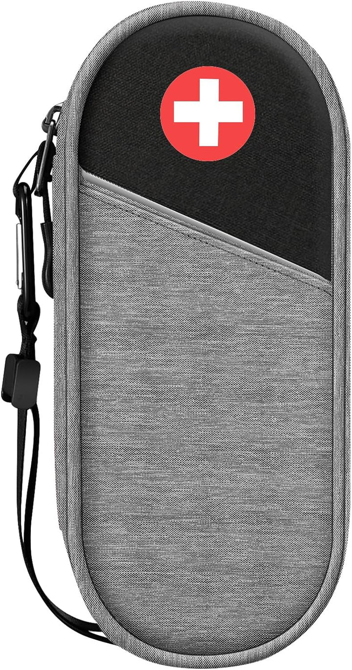 Epipen Medical Carrying Case Insulated, Travel Medication Organizer Bag Emergency Medical Pouch Holds 2 Epipens, Asthma Inhaler, Anti-Histamine, Auvi-Q, Allergy Medicine Essentials, (Red)