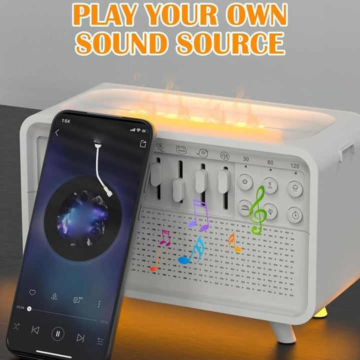 White Noise Night Light Humidifier, Bulora Sound Box White Noise Sound Machine, Sleep Sound Machine with 8 Soothing Sounds & 11 Color Night Lights, Bluetooth Wireless Speaker & Timer for Home Office