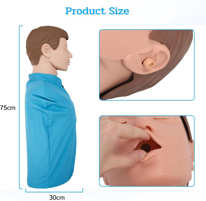 CPR Training Manikin, Professional Adult First Aid Resuscitation Manikin Teaching Aid, Rubber Half Body CPR Mannequin Dummy for Teaching Training
