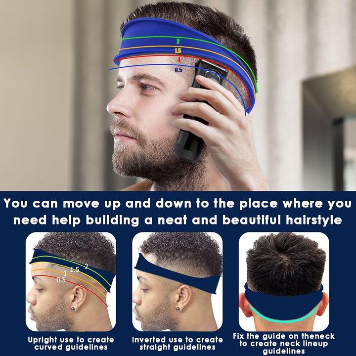 11Pcs Fade Guide, Hair Cutting Tool, Clipper Guards for Men with Blue Silicone Band, Multiple Sizes for Professional/Home Haircuts, Styling & Grooming Accessories