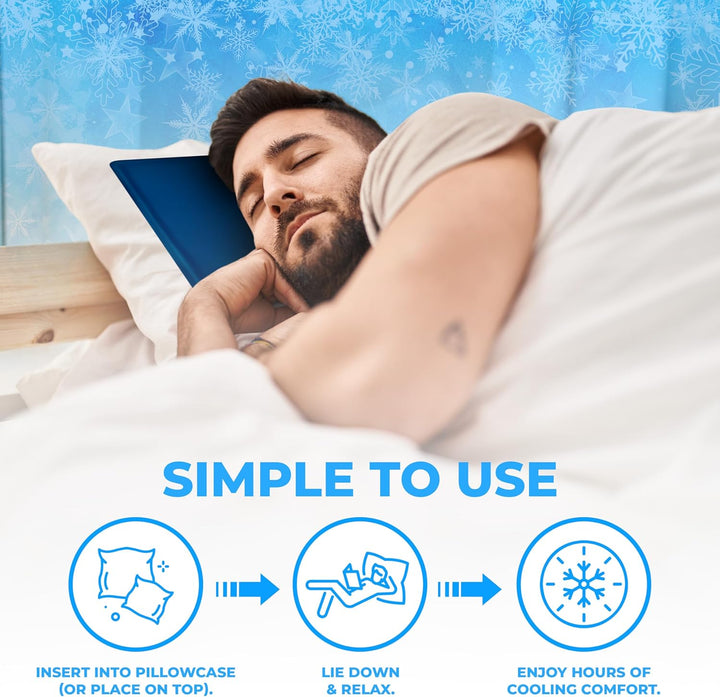 Cooling Gel Pillow Magic Multi-Function W/Cooling Relief Pillow Cushion Mat Absorbs and Dissipates Heat | Helps Improve Quality of Sleep and Optimal Sleeping Temperature - Pack of 2 (30X40Cm)