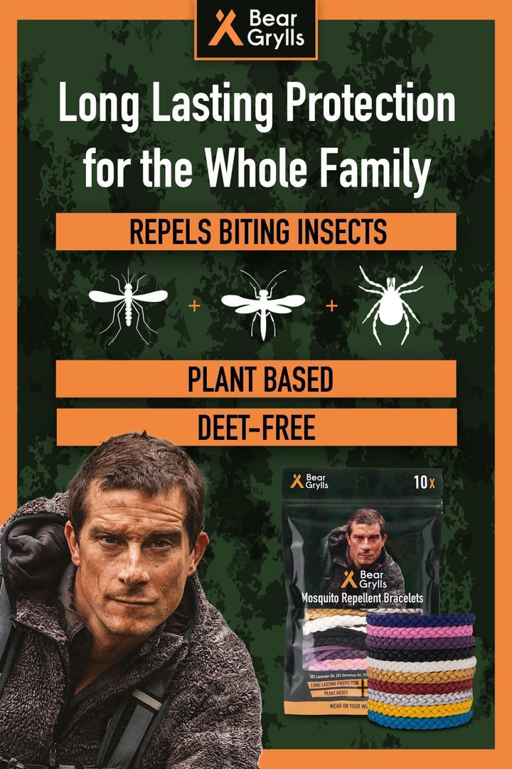 Mosquito Repellent Bracelets | Crafted for Adventure | Adjustable Leather | Deet-Free | Long-Lasting Protection | Pack of 10