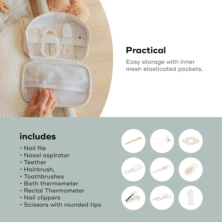 Baby Grooming Kit, Baby Nail Kit, Baby Healthcare Kit, 9 Baby Essentials for Newborn, Sand