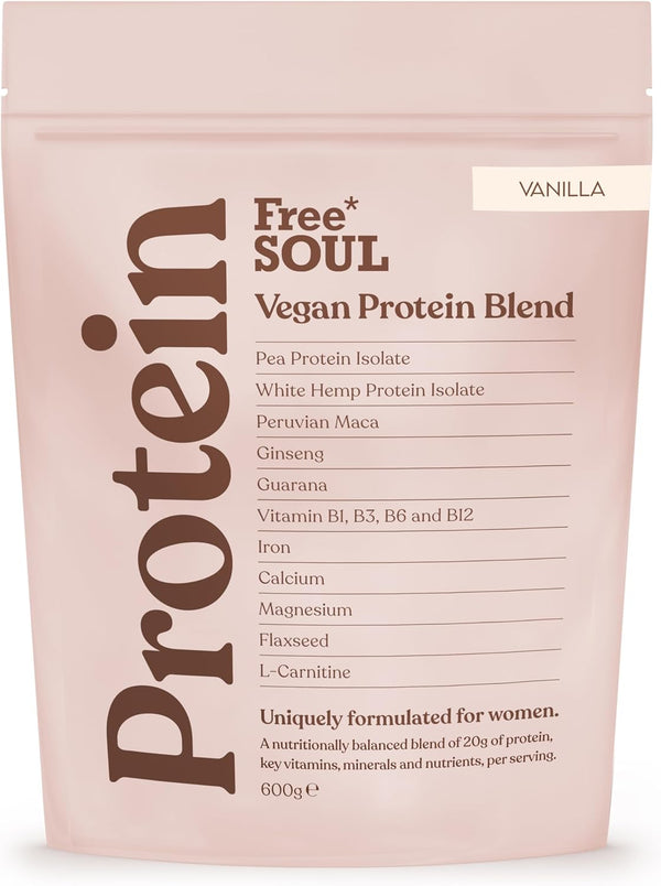 Vegan Protein Powder | Formulated for Women | 600G | 20G Protein with Added Nutrients | Gluten & Soy Free Plant-Based Nutrition Shake | Pea & Hemp Isolate Protein | Vanilla Flavour