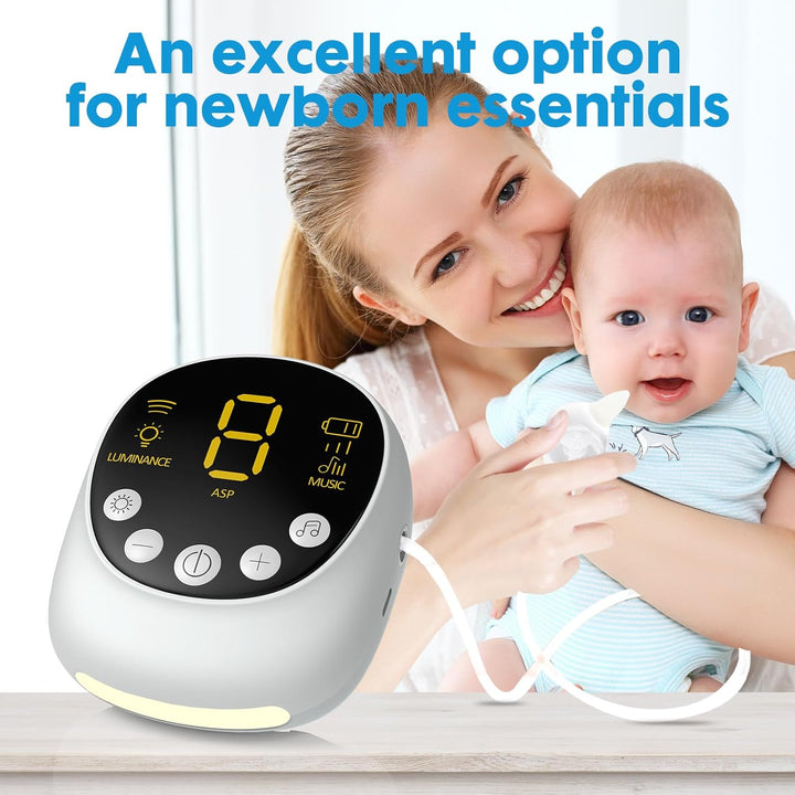Nasal Aspirator Baby, Hospital-Grade Baby Nose Sucker with 9 Suction Levels, Baby Nose Suckers & Electric Snot Sucker with Night Light & Music(White
