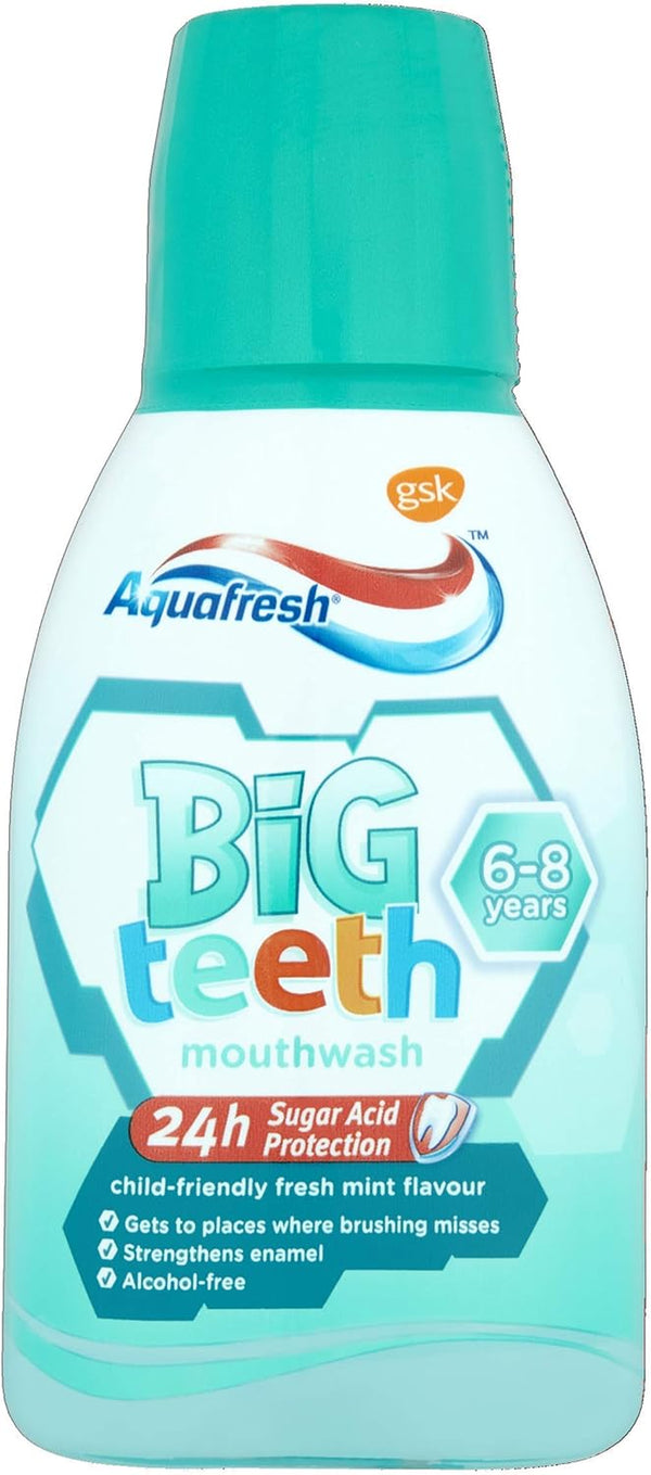 Kids Mouthwash Big Teeth Child Friendly Fresh Mint Flavour 6-8 Years 300 Ml