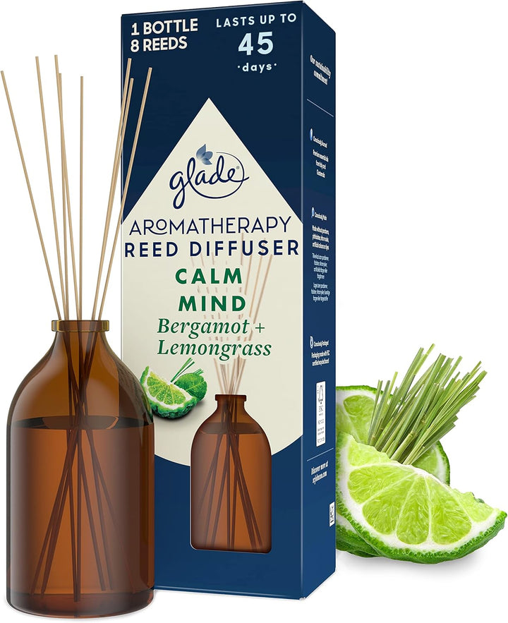 Aromatherapy Reed Diffuser, Home Decor Essential Oils Diffuser Calming Fragrance, Moment of Zen with French Lavender & Australian Sandalwood, 80 Ml