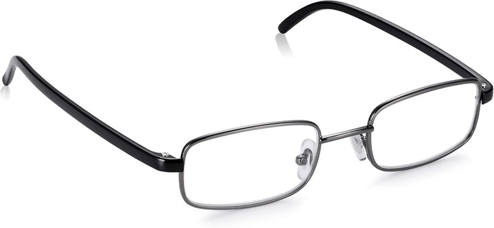 Metal Reading Glasses for Men & Women, Full Frame Non Prescription Readers, Classic Style Eye Glasses, Magnification +1.0 to +3.5