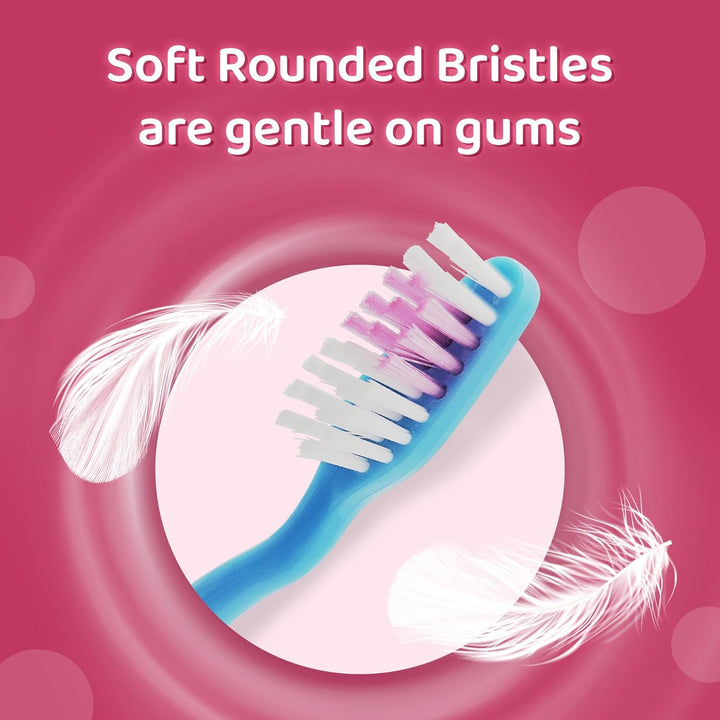 Barbie Little Teeth Toothbrush for Kids with Protection Cap, Soft Rounded Bristles, Comfortable Handle Grip and Suction Cup for Upright Storage for Children Ages 3+