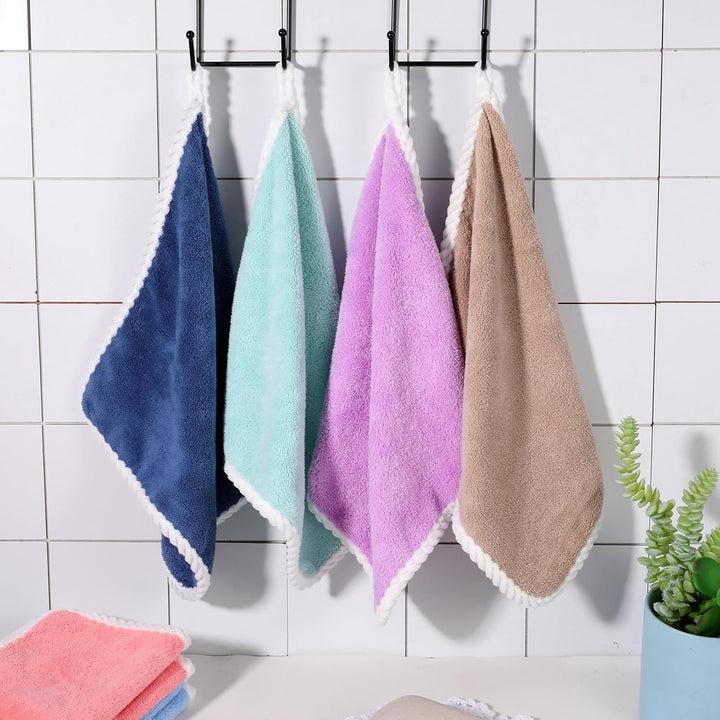 6 Pcs Flannel Face Cloth Soft Face Flannels Toddler Flannels Wash Towels Quick Dry Reusable Body Cloths Squares Wash Flannel for Baby Kids Adults(30X30Cm)