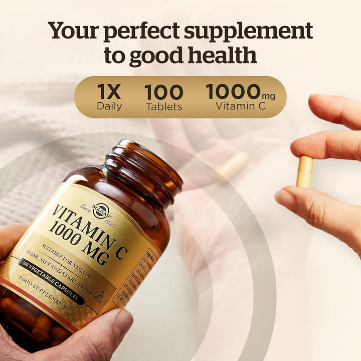 Vitamin C 1000Mg - Healthy Immune System - Helps Fight Free Radicals - Vegan - Pack of 100 Capsules