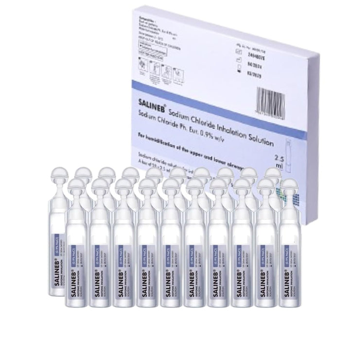Isotonic Saline Solution for Inhalation Nacl 0.9% - Inhalation Saline Solution for Humidifying the Airways 20 X 2.5Ml Sterile Unit-Dose Vials