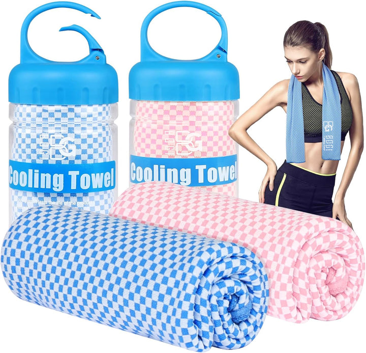 Cooling Towel, Cooling Towels for Neck(100X30 Cm) Ice Towel Cooling Towel, Soft Breathable Sweat Towel for Men & Women,Stay Cool for Yoga, Sport, Gym, Workout, Camping & More Activities | Pink