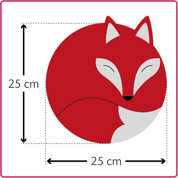 Wheat Bag Microwavable, Unscented/Heat Pack for Stomach and Lower Back/Animal: Fox Luca, Red