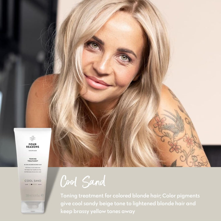 Color Mask – Cool Sand Blonde - (27 Colors) Color Depositing Conditioner, Toning Treatment, Tone & Enhance Color-Treated Hair - Semi Permanent Hair Dye, Vegan and Cruelty-Free, 6.76 Fl Oz