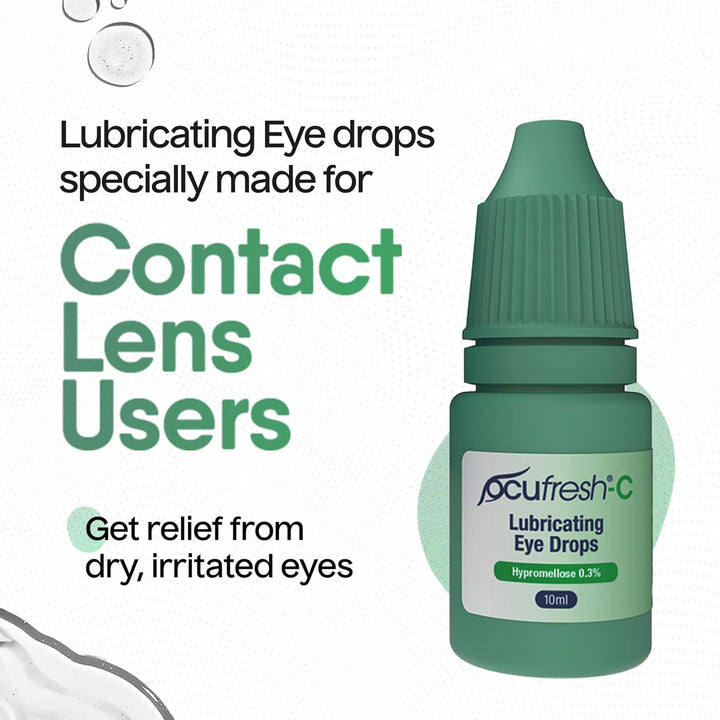 Contact Lens 0.3% Eye Drops | Specially Crafted Advanced Formula for Contact Lens Users | Soothing & Lubricating | Restores Eye Moisture & Clear Vision | 10Ml