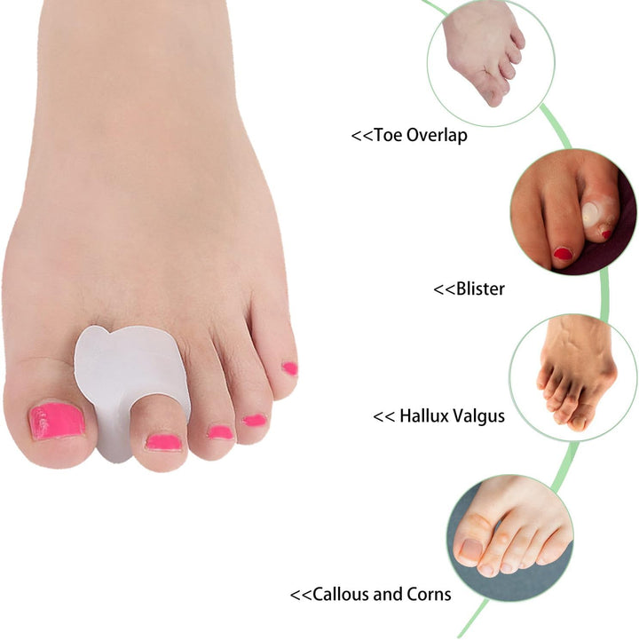 Toe Separators to Correct Your Toes 12 Pcs, Big Toe Spacers for Overlapping Toes Bunions Hammer Toe Relaxation Restore Toes to Their Original Shape, Toe Straighteners Toe Support