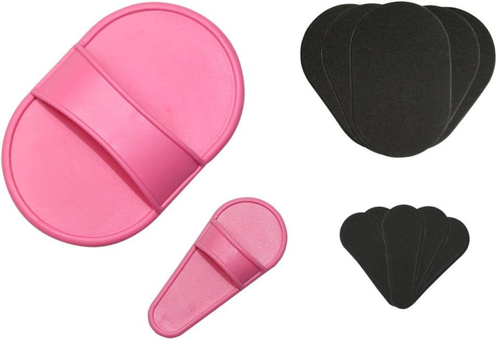 Portable Exfoliating Hair Removal Pads Set for Smooth Skin on Legs Arm Face Top Lip Pink