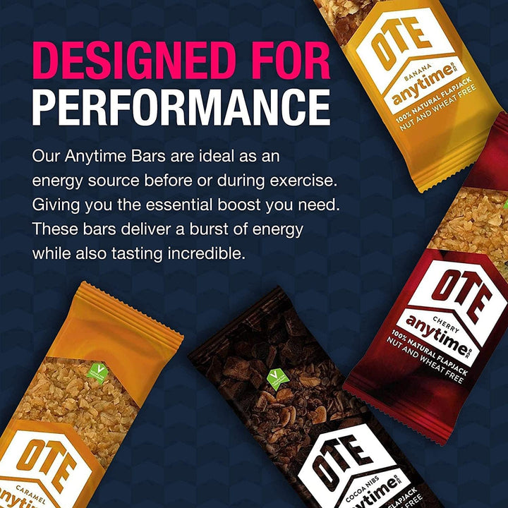 Anytime Bars - Energy Bars for Cycling - Cycling Nutrition Bars - Nut Free Snacks for Running - Endurance Flapjack Bars - Box of 16 X 62G