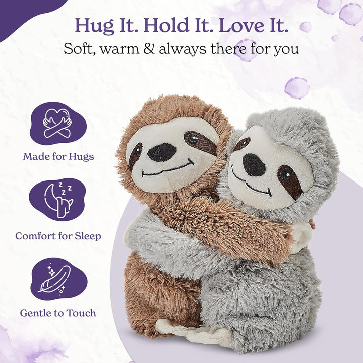 Warm Hugs Sloth Microwavable Plush with French Lavender Scent, Fully Heatable Cuddly Sloth Toy for Anxiety and Pain Relief