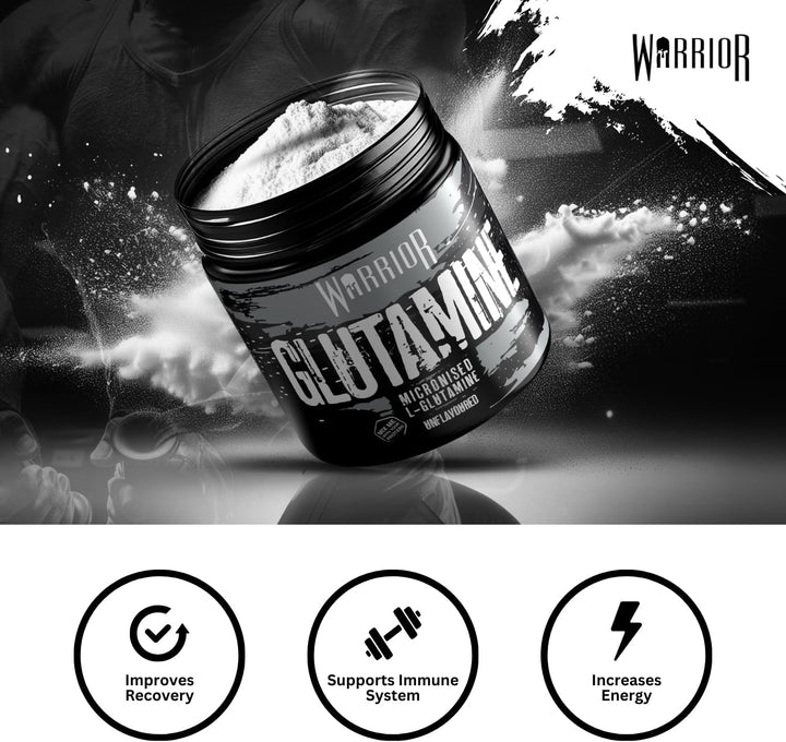 Glutamine 500G - Pure Micronised L-Glutamine Powder - Amino Acid - Muscle Growth & Recovery Supplement- Gut Health - Mix in Protein - Pre and Post Workout - 100 Servings (Unflavoured)