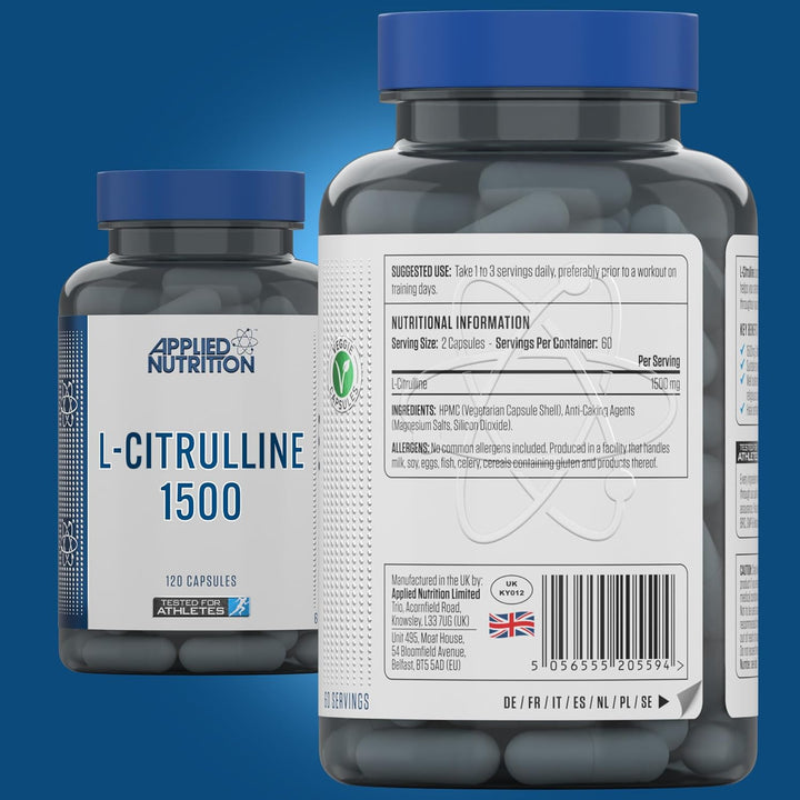 L-Citrulline 1500-1500Mg L Citrulline per Serving, Citrulline Capsules for Muscle Pump, Muscle Recovery Supplement, Increases Levels of L-Arginine and Nitric Oxide - 60 Servings
