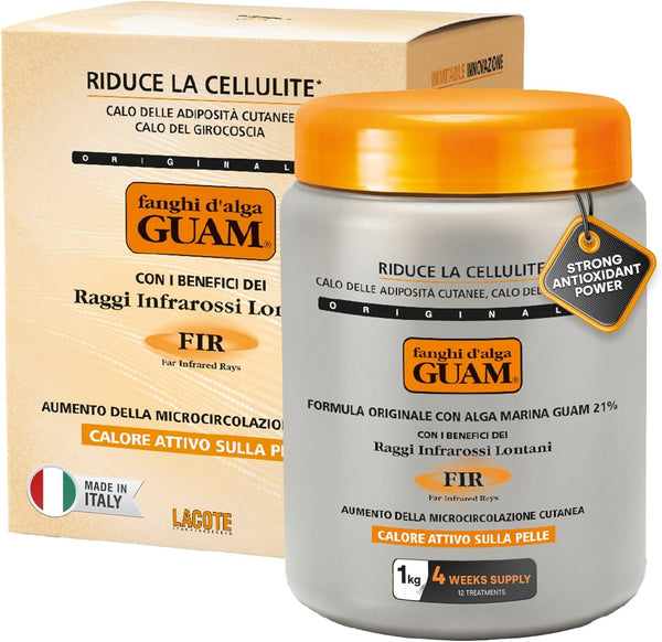 FIR anti Cellulite Seaweed Hot Body Mud - 1Kg Cellulite Remover for Flat Tummy & Waist - Belly Tightening Skin Firming Cream - INFRARED Body Warp Treatment - Boost Circulation, Improve Elasticity