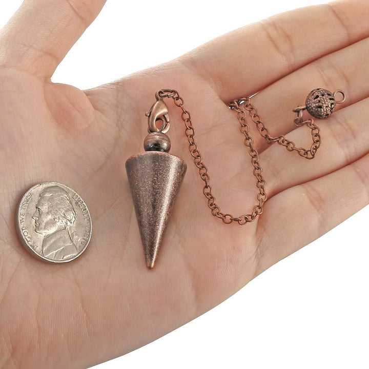Metal Dowsing Pendulum Copper Pendent Pendulum for Reiki Healing Divination (Bronze)