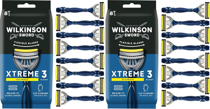 Xtreme 3 Ultimate Men'S Disposable Razors, Ultimate Addition to Wash Bags for Men'S Grooming, Great Shavers for Routine Shaving, 4 Pack