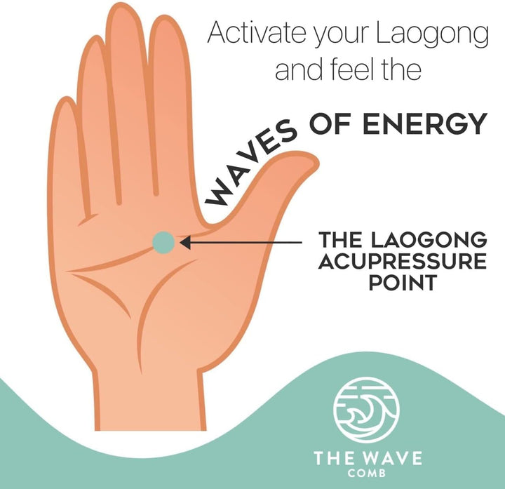 Acupressure Comb - Wave Comb for Pain Management & Anxiety Relief - Peach Wood - Unisex Adults