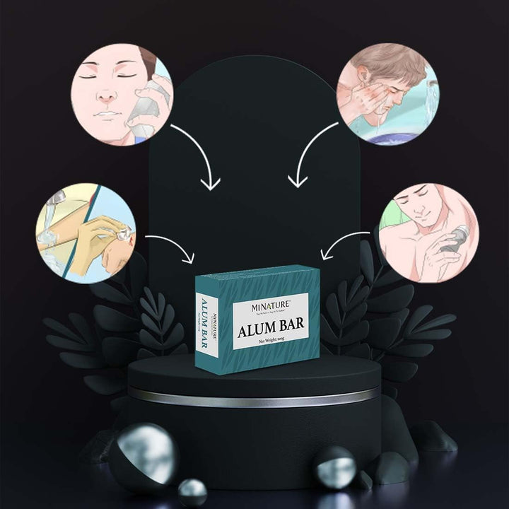Mi Nature Pure Alum Bar 2 Pack (100G*2) |Natural Phitkari Block |Potassium Alum Stone |Shaving Bar |Skin Astringent |Water Clarifier |Odor Control