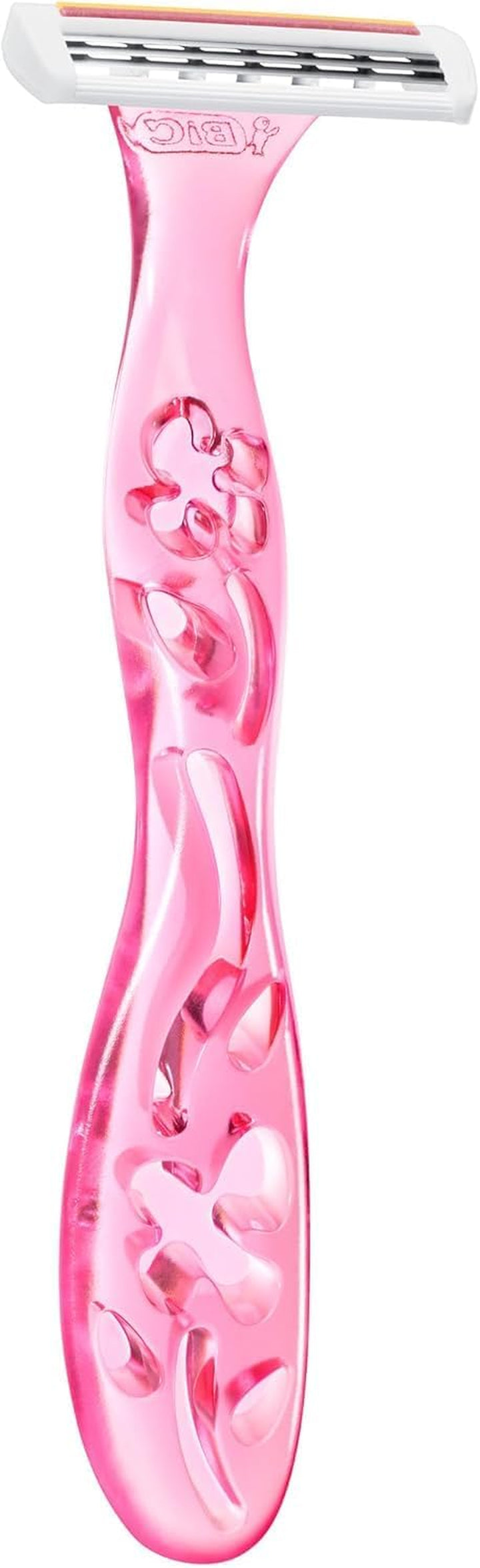 Miss Soleil Colour Collection, Triple Blade Razor for Women, Stainless Steel Blades, with Flower Designed Handles, Pack of 8