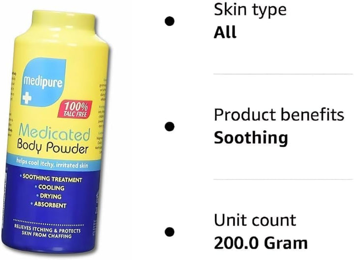 edipure edicated Body and Baby Powder - 100% Talc-Free Skin Protection and Soothing Relief, 6 Pack - Gentle, All-Natural Forula for All-Ages Care, Ideal for Sensitive Skin
