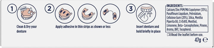 Complete Denture Adhesive, Fresh Flavour 47G