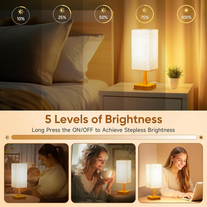 SAD Lamp, 10000 Lux SAD Light with Remote, Upgrade Size, 3 Color Temperatures, 5 Brightness Level Full Spectrum Sun Light Lamp with USB C & a Ports Home/Office Use as Lift Mood, Wood