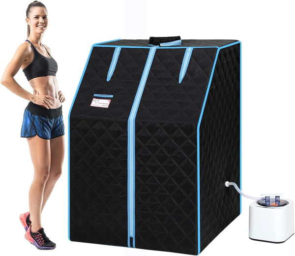 Sauna,Portable Sauna Tent with 1000 Watt Steam Generator,60 Minute Timer, Folding Chair,Steam Cabin Home Sauna Spa for Relaxation (Black)