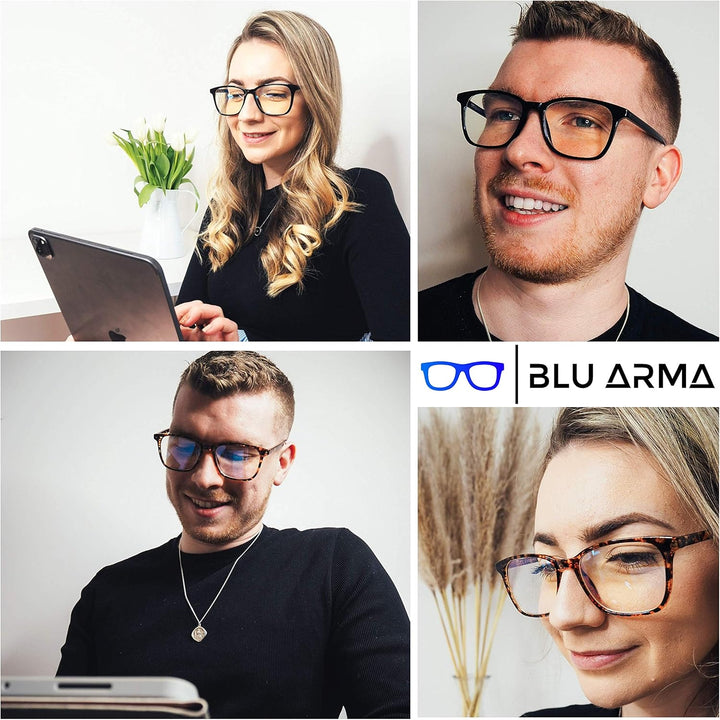 Blue Light Glasses for Men & Women with Glasses Case – Reading Glasses - Gaming Glasses to Prevent Migraine, Eye Strain, and Improve Sleep – UV 400 Protection - CE & FDA Certified