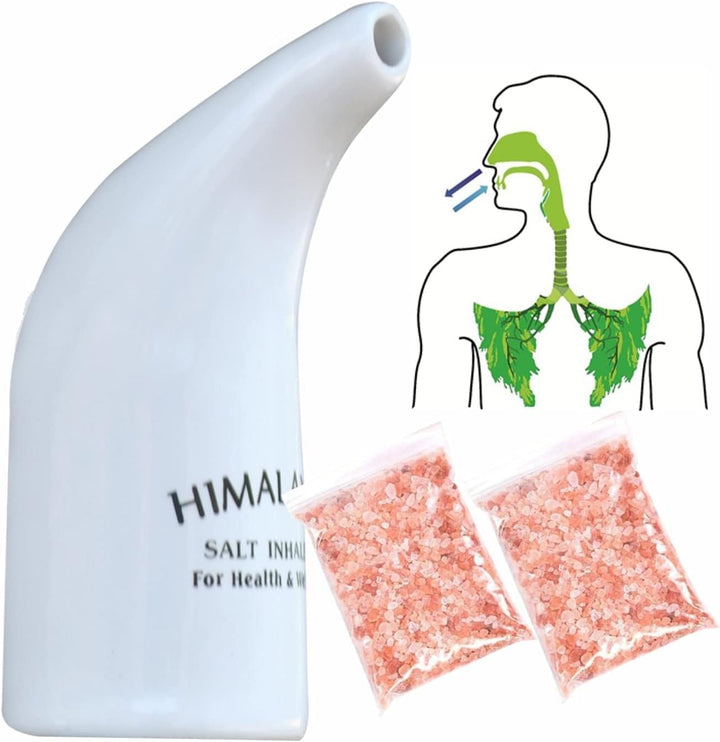 100% Organic Natural Ceramic Salt Inhaler Pipe Inhalateur Himalayan Salt 200Grms Salt Free