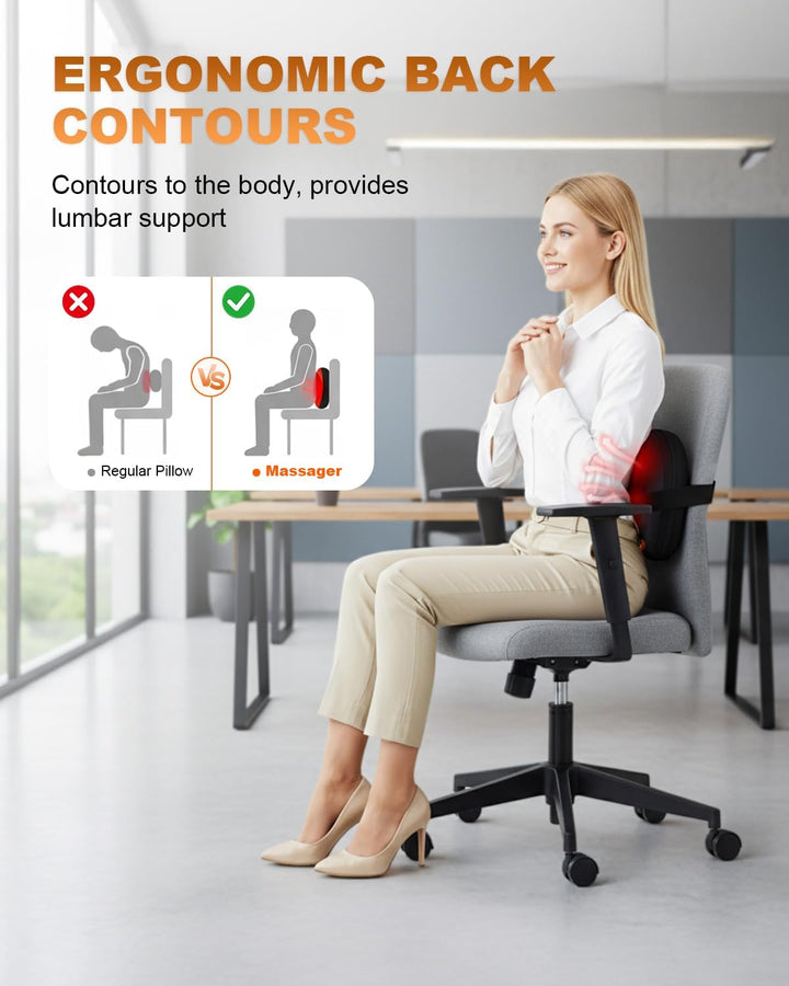 Back Massager, Neck Massage Pillow, Deep Tissue 4D Kneading Shiatsu Massage, Massagers for Back and Neck, Shoulder, Legs, Optional Heat Function, 15-Minute Auto Timer Gifts for Men, Women