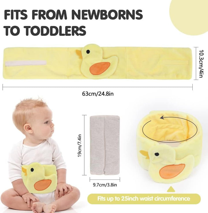 Baby Colic Relief, Reusable Heated Tummy Wrap for Newborns, Belly Relief by Soothing Warmth, Baby Heating Pad Swaddling Belt for Gas Relief, Upset Stomach, Baby Reflux - Yellow Duck