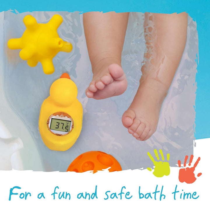 Medikids Duck Bath Thermometer - Waterproof, Color-Coded Display, Quick-Read, Energy Saving, Auto Off, Educational Temperature Toy, Child-Safe, Ideal for Babies & Toddlers