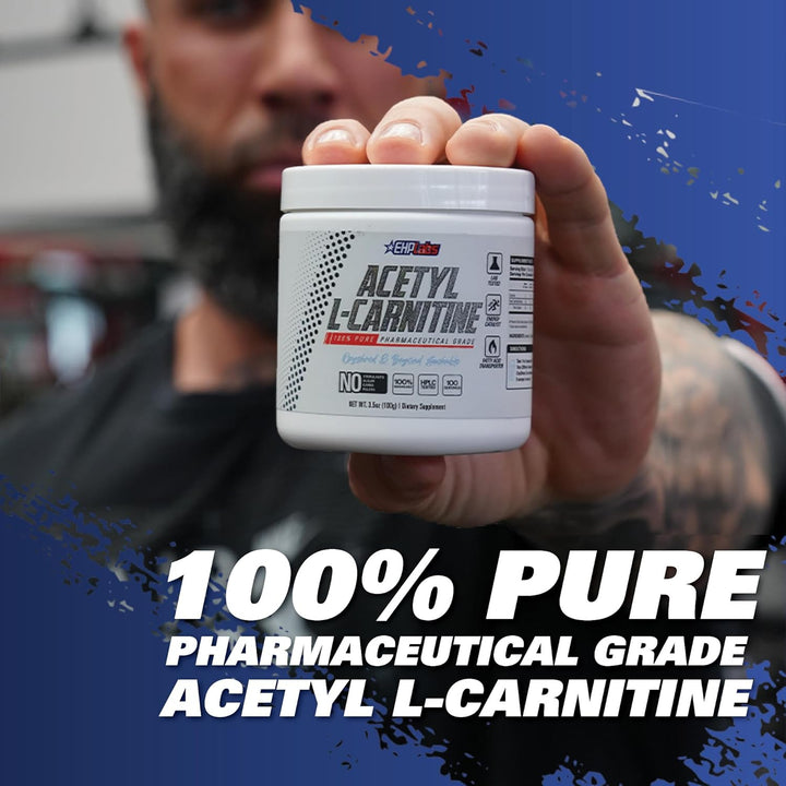 Acetyl L Carnitine - Supports Natural Energy Production, Aids Metabolism, Assists in Healthy Brain Function, Supports Heart Health, Non GMO, Vegan, Gluten Free - 100 Serves