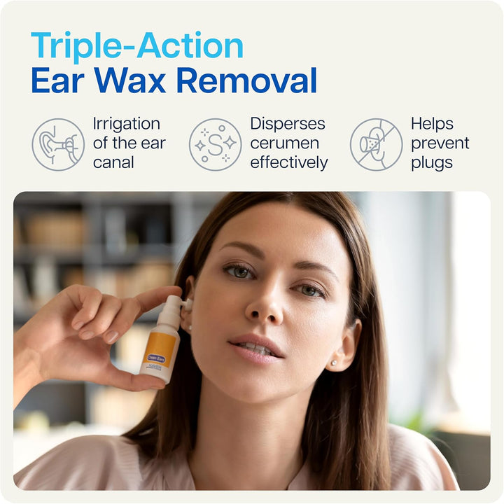 Cleanears | Fast-Acting Ear Wax Removal Spary | Breaks down & Dissolves Earwax in Just 1 Treatment | Clinically Proven to Be 300% More Effective W/Mineral Oil | Gentle & Safe | 15ML