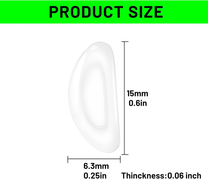 24 Pairs Silicone Nose Pads for Glasses Stick On,Anti-Slip Pads to Stop Glasses Slipping down Nose,Durable & Comfortable Glasses Nose Pads,15 X 6 X 1.5 Mm (Transparent) with Storage Plastic Box