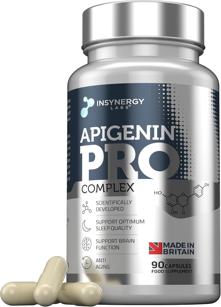 Apigenin 3 Month Supply (98% Purity) Superior Chamomile Apigenin 90 Vegan Caps, Sleep Supplement, Relaxation Support, NAD+ Booster, Sleep Aid Relaxation & Mood